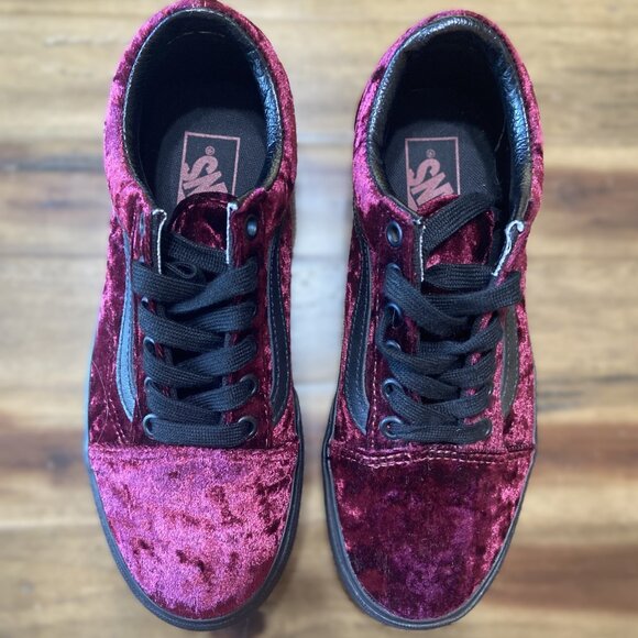 VANS | Old Skool Low Velvet Skate Sneakers | SZ 6.5 - Picture 2 of 4